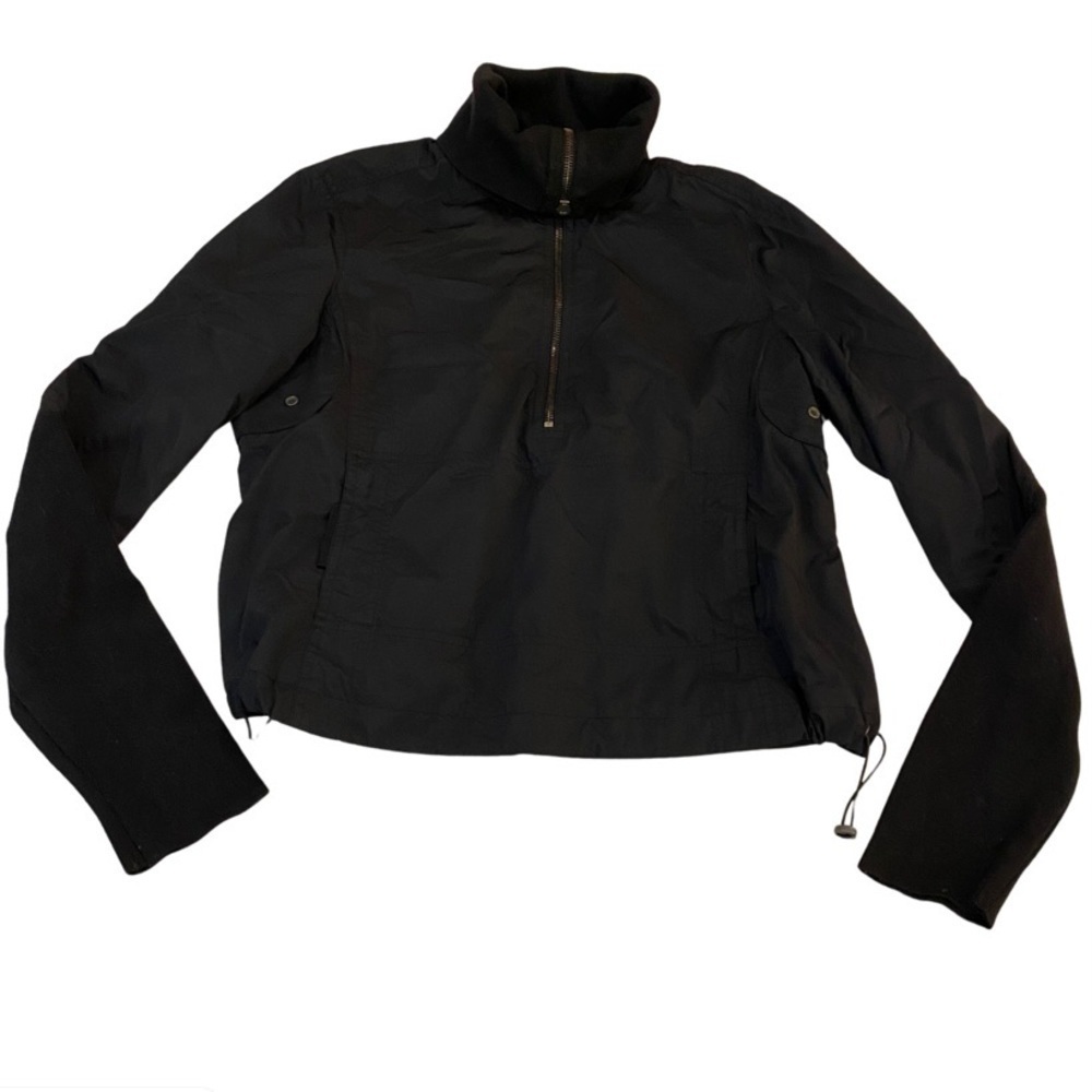 Elie Tahari Black Windbreaker High Neck Full Zip